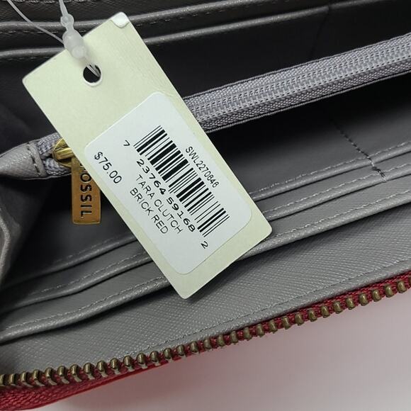Fossil Tara Brick Red Leather Wallet - Picture 6 of 6